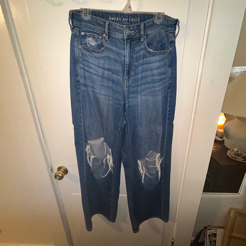American Eagle Outfitters Women's Ripped Blue Boyfriend Jeans